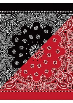 Кърпа за глава бандана Bandana в два цвята - черно-червена
