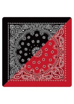 Кърпа за глава бандана Bandana в два цвята - черно-червена