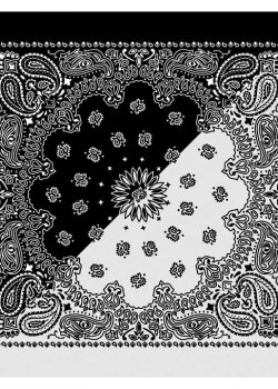 Кърпа за глава бандана Bandana в два цвята - черно-бяла