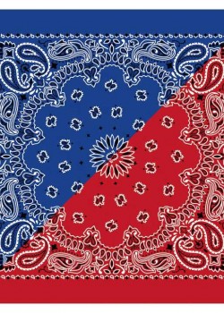 Кърпа за глава бандана Bandana в два цвята - синьо-червено