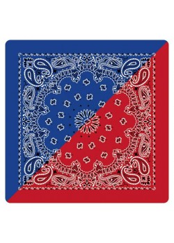 Кърпа за глава бандана Bandana в два цвята - синьо-червено