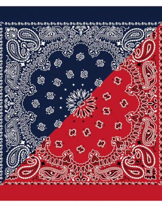Кърпа за глава бандана Bandana в два цвята - тъмносиньо-червено, Бандани кърпи - Bandana.bg