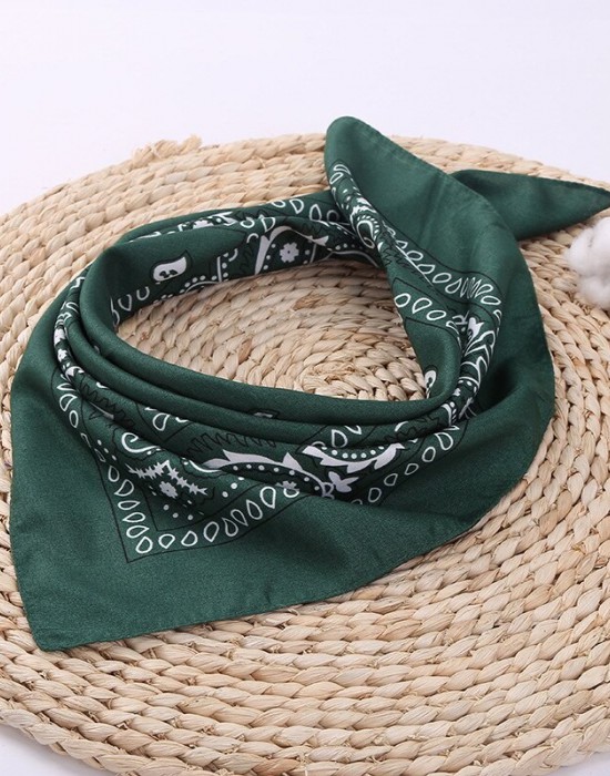 Бандана кърпа за глава Bandana в тъмнозелен цвят, Бандани кърпи - Bandana.bg