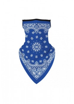 Бандана маска с уши в синьо Band Flowers