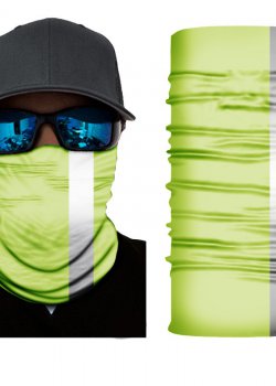 Мултифункционален шал бандана зелена със светлоотразителна лента
