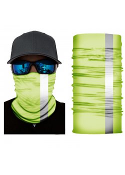 Мултифункционален шал бандана зелена със светлоотразителна лента