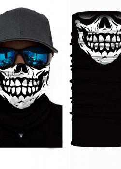 Мултифункционален шал бандана черна с череп