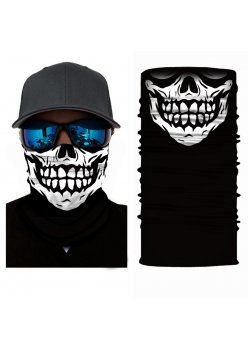 Мултифункционален шал бандана черна с череп