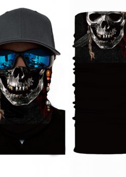 Мултифункционален шал бандана черна с череп