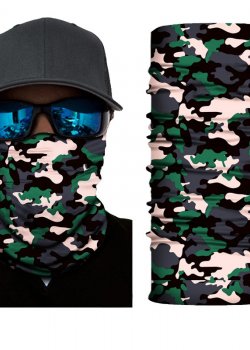 Мултифункционален шал бандана в зелен камуфлаж 210