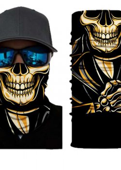 Мултифункционален шал бандана черна с череп