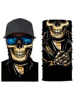 Мултифункционален шал бандана черна с череп