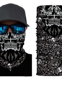 Мултифункционален шал бандана черна с череп