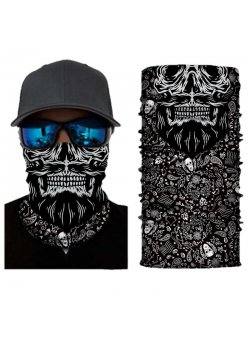Мултифункционален шал бандана черна с череп