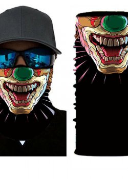 Мултифункционален шал бандана черна клоун