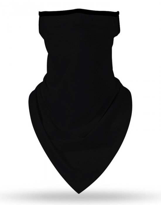 Бандана маска с уши в изчистен черен цвят, Бандани маски с уши - Bandana.bg
