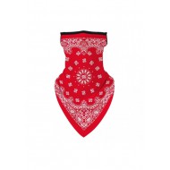 Бандана маска с уши в червено Flowers