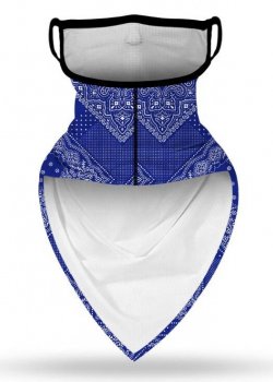 Бандана маска с уши нов дизайн в тъмносиньо