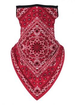 Бандана маска с уши в червено MOB 