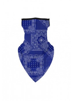 Бандана маска с уши в синьо Bandana Design