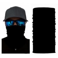 Мултифункционален шал бандана за глава в изчистен черен цвят