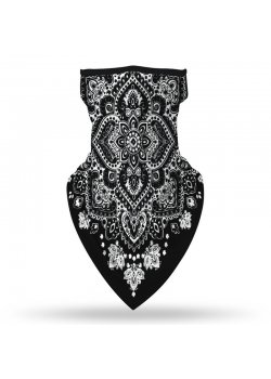 Бандана маска с уши в черно с интересен дизайн