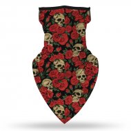 Бандана маска с уши - рози и черепи Roses & Skulls