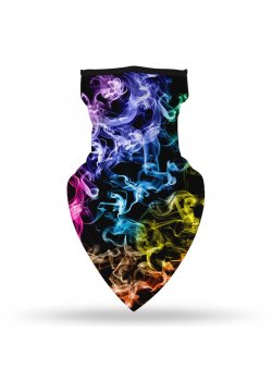 Бандана маска с уши в цветни пушаци