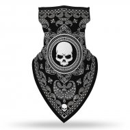 Бандана маска с уши в черно с череп