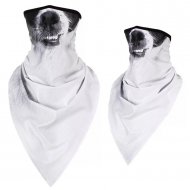 Бандана маска с уши в бял цвят The Dogg Bandana