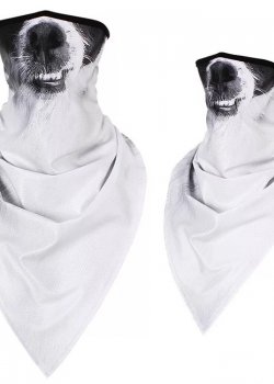 Бандана маска с уши в бял цвят The Dogg Bandana