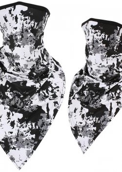 Бандана маска с уши камуфлаж черно-бял Bandana