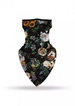 Бандана маска с уши нов дизайн на зелени цветя