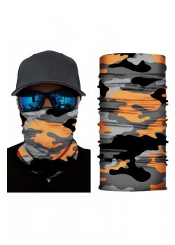 Бандана шал бъф в оранжев камуфлаж HoodStyle Bandana Buff