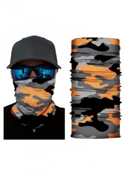 Бандана шал бъф в оранжев камуфлаж HoodStyle Bandana Buff