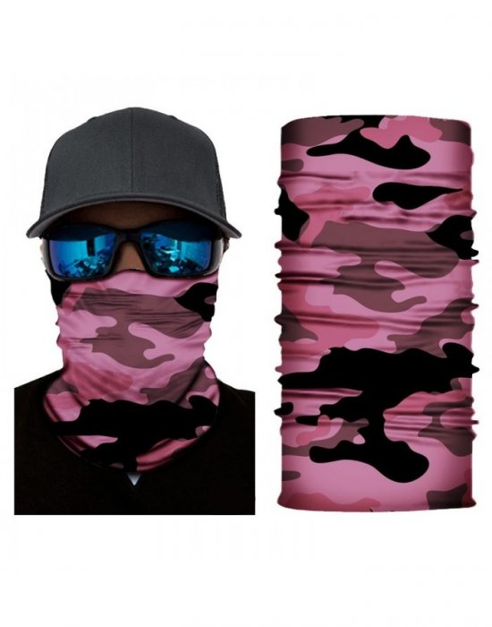 Бандана шал бъф в тъмнорозов камуфлаж HoodStyle Bandana Buff, Бандани шал - Bandana.bg