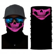 Шал бандана бъф за глава розов череп