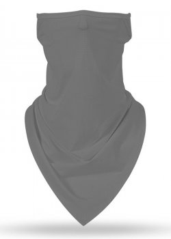 Бандана маска с уши в изчистен сив цвят