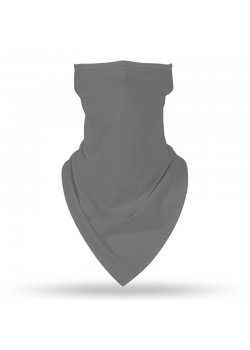 Бандана маска с уши в изчистен сив цвят