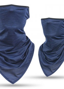 Бандана маска с уши нов дизайн в тъмносиньо