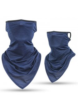 Бандана маска с уши нов дизайн в тъмносиньо
