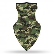 Бандана маска с уши в зелен камуфлажен принт