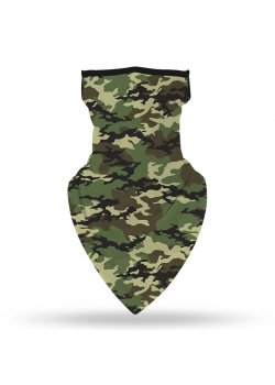 Бандана маска с уши в зелен камуфлажен принт