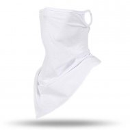 Бандана маска с уши в изчистен бял цвят