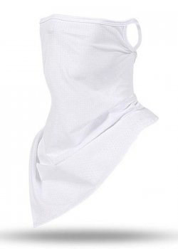 Бандана маска с уши в изчистен бял цвят
