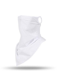 Бандана маска с уши в изчистен бял цвят