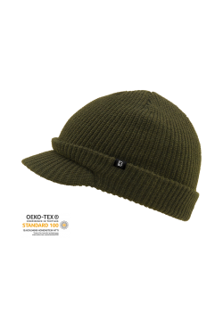 Зимна шапка с козирка в масленозелен цвят Brandit US Shield 
