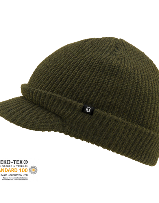 Зимна шапка с козирка в масленозелен цвят Brandit US Shield, Шапки - Bandana.bg